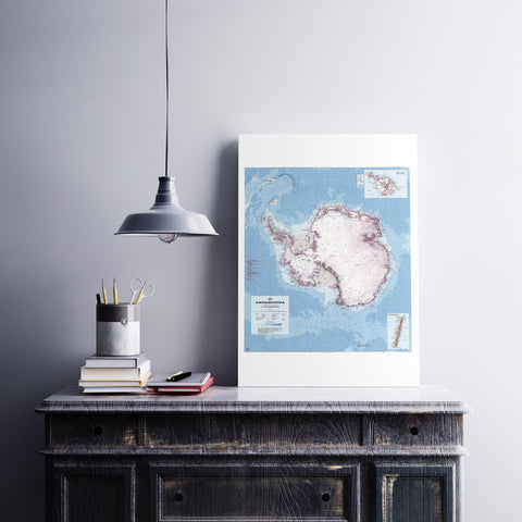 1986 Antarctica restored vintage topographic map reprinted on fine art paper. VizCart from VizArt.