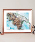 Basilicata (Italy), Topographic map - 1930, 2D printed shaded relief map with 3D effect of a 1930 topographic map of Basilicata (Italy). Shop our beautiful fine art printed maps on supreme Cotton paper. Vintage maps digitally restored and enhanced with a 3D effect. VizCart from Vizart