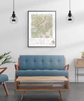 1987 Valley of Soča (Slovenia) restored vintage topographic map reprinted on fine art paper. VizCart from VizArt.