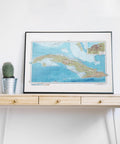1967 Cuba restored vintage topographic map reprinted on fine art paper. VizCart from VizArt.