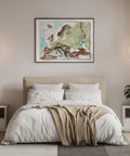 1899 Europe shaded relief topographic map print with 3D effect fine art wall decor. VizCart from Vizart.