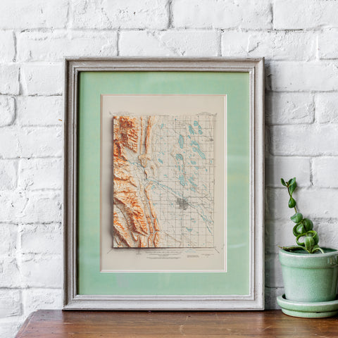 Fort Collins (Colorado, USA), Topographic map - 1906, 2D printed shaded relief map with 3D effect of a 1906 topographic map of Fort Collins (Colorado, USA). Shop our beautiful fine art printed maps on supreme Cotton paper. Vintage maps digitally restored and enhanced with a 3D effect., VizCart from Vizart