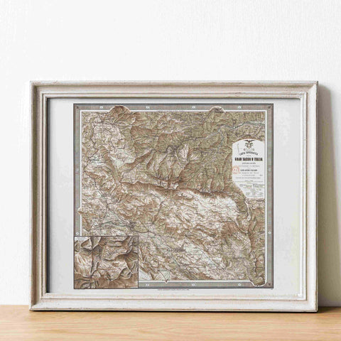 1887 Gran Sasso d'Italia (Italy) restored vintage topographic map reprinted on fine art paper. VizCart from VizArt.