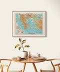 Greece 1922 topographic digitally restored map reprint on fine art paper wall decor
