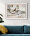 Indonesia, Topographic map - 1901, 2D printed shaded relief map with 3D effect of a 1901 topographic map of Indonesia. Shop our beautiful fine art printed maps on supreme Cotton paper. Vintage maps digitally restored and enhanced with a 3D effect., VizCart from Vizart