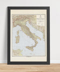 1922 Italy restored vintage topographic map reprinted on fine art paper. VizCart from VizArt.