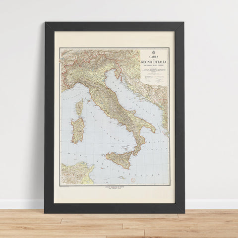 1922 Italy restored vintage topographic map reprinted on fine art paper. VizCart from VizArt.