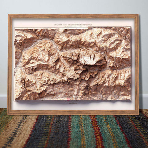 Marmolada (Italy), Topographic map - 1926, 2D printed shaded relief map with 3D effect of a 1926 topographic map of Marmolada. Shop our beautiful fine art printed maps on supreme Cotton paper. Vintage maps digitally restored and enhanced with a 3D effect. VizCart from Vizart