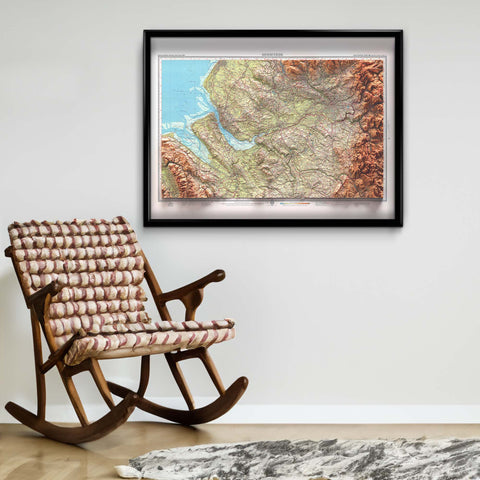 Merseyside (England, UK), Topographic map - 1941, 2D printed shaded relief map with 3D effect of a 1941 topographic map of Merseyside (UK). Shop our beautiful fine art printed maps on supreme Cotton paper. Vintage maps digitally restored and enhanced with a 3D effect., VizCart from Vizart