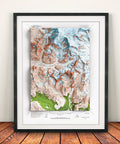 Mt Blackburn (Alaska, USA), Topographic map - 1966, 2D printed shaded relief map with 3D effect of a 1966 topographic map of Mt Blackburn (Alaska, USA). Shop our beautiful fine art printed maps on supreme Cotton paper. Vintage maps digitally restored and enhanced with a 3D effect. VizCart from Vizart