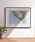 1979 Mount Fairweather (Alaska, USA) shaded relief map print with 3D effect fine art wall decor. VizCart from Vizart