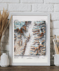 Mt Foraker (Alaska, USA), Topographic map - 1963, 2D printed shaded relief map with 3D effect of a 1963 topographic map of Mt Foraker (Alaska, USA). Shop our beautiful fine art printed maps on supreme Cotton paper. Vintage maps digitally restored and enhanced with a 3D effect. VizCart from Vizart