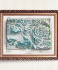 1966 Mount Saint Elias topographic shaded relief map print with 3D effect fine art wall decor. VizCart from Vizart