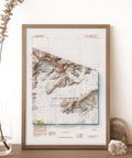 Mt Saint Elias (Alaska, USA), Topographic map - 1985, 2D printed shaded relief map with 3D effect of a 1985 topographic map of Mt Saint Elias (Alaska, USA). Shop our beautiful fine art printed maps on supreme Cotton paper. Vintage maps digitally restored and enhanced with a 3D effect. VizCart from Vizart