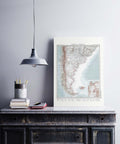 1925 Patagonia restored vintage topographic map reprinted on fine art paper. VizCart from VizArt.