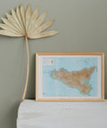 1943 Sicily (Italy) restored vintage topographic map reprinted on fine art paper. VizCart from VizArt.