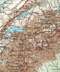 1900 Alps restored vintage topographic map reprinted on fine art paper. VizCart from VizArt.