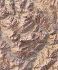 Dolomites (Italy) 1911 topographic restored antique shaded relief map print on fine art paper close-up