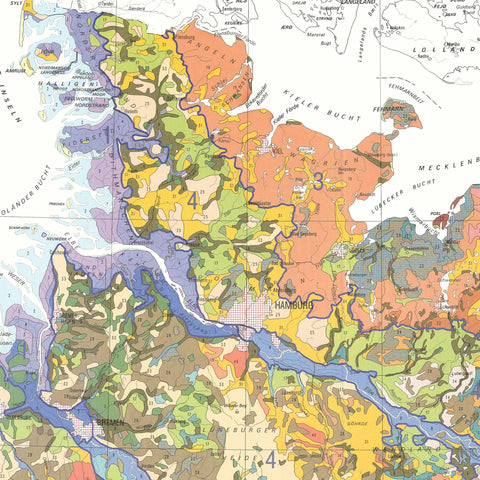 1995 Germany restored vintage soil map reprinted on fine art paper. VizCart from VizArt.