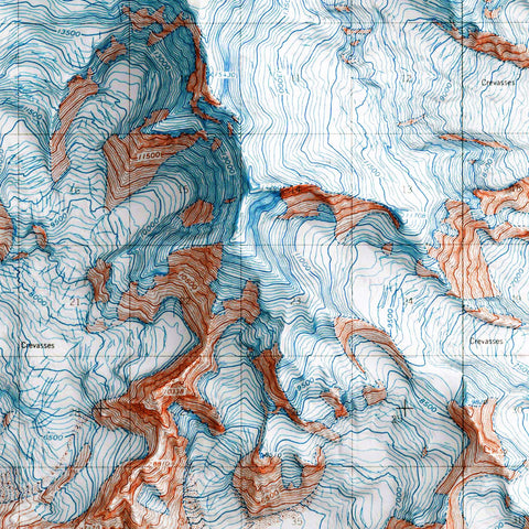 Mt Blackburn (Alaska, USA), Topographic map - 1966, 2D printed shaded relief map with 3D effect of a 1966 topographic map of Mt Blackburn (Alaska, USA). Shop our beautiful fine art printed maps on supreme Cotton paper. Vintage maps digitally restored and enhanced with a 3D effect. VizCart from Vizart