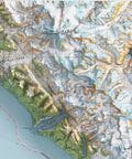 1979 Mount Fairweather (Alaska, USA) shaded relief map print with 3D effect fine art wall decor. VizCart from Vizart