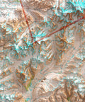 1973 Mount Foraker (Alaska, USA) shaded relief map print with 3D effect fine art wall decor. VizCart from Vizart