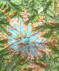1969 Mount Rainier (Washington, USA) shaded relief map print with 3D effect fine art wall decor. VizCart from Vizart.