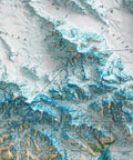 1966 Mount Saint Elias topographic shaded relief map print with 3D effect fine art wall decor. VizCart from Vizart