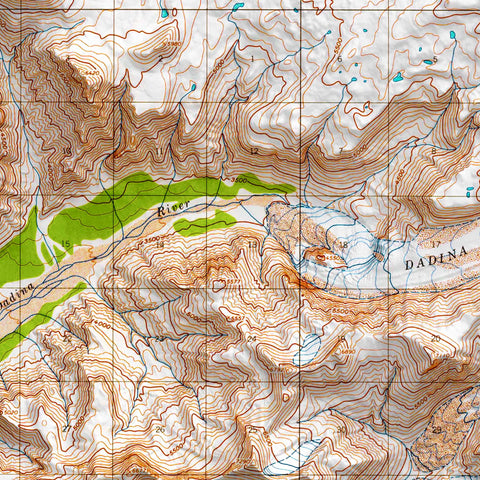 Mt Sanford (Alaska, USA), Topographic map - 1964, 2D printed shaded relief map with 3D effect of a 1964 topographic map of Mt Sanford (Alaska, USA). Shop our beautiful fine art printed maps on supreme Cotton paper. Vintage maps digitally restored and enhanced with a 3D effect. VizCart from Vizart