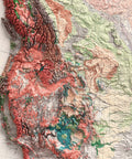 1911 North America shaded relief map print with 3D effect fine art wall decor. VizCart from Vizart.