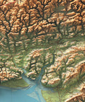 Pembroke (Wales, UK), Topographic map - 1942, 2D printed shaded relief map with 3D effect of a 1942 topographic map of Pembroke (Wales, UK). Shop our beautiful fine art printed maps on supreme Cotton paper. Vintage maps digitally restored and enhanced with a 3D effect., VizCart from Vizart