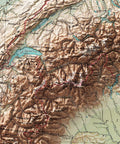 1900 Alps shaded relief map print with 3D effect fine art wall decor. VizCart from Vizart.