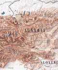 2025 Alps shaded relief map print with 3D effect fine art wall decor. VizCart from Vizart.