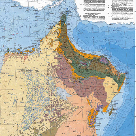 1963 Arabian Peninsula restored vintage geological map reprinted on fine art paper. VizCart from VizArt.