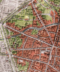 Bologna (Italy), City map - 1890, 2D printed shaded relief map with 3D effect of a 1890 city map of Bologna. Shop our beautiful fine art printed maps on supreme Cotton paper. Vintage maps digitally restored and enhanced with a 3D effect. VizCart from Vizart