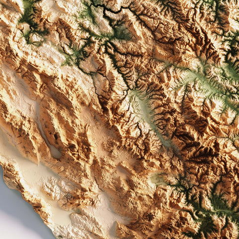 Bosnia and Herzegovina, Elevation tint - Geo, 2D printed shaded relief map with 3D effect of Abruzzo (Italy) with geo hypsometric tint. Shop our beautiful fine art printed maps on supreme Cotton paper. Vintage maps digitally restored and enhanced with a 3D effect. VizCart from Vizart