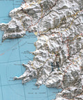 1943 Corsica (France) shaded relief topographic map print with 3D effect fine art wall decor. VizCart from Vizart.