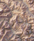 Dolomites (Italy) 1911 topographic restored antique shaded relief map print on fine art paper close-up