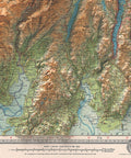 English Lakes (England, UK), Topographic map - 1941, 2D printed shaded relief map with 3D effect of a 1941 topographic map of English Lakes (UK). Shop our beautiful fine art printed maps on supreme Cotton paper. Vintage maps digitally restored and enhanced with a 3D effect. VizCart from Vizart