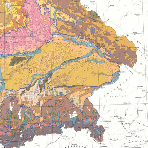 1995 Germany restored vintage soil map reprinted on fine art paper. VizCart from VizArt.