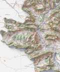 Hautes-Alpes (France) 1909 topographic restored antique shaded relief map print on fine art paper close-up