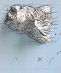 Lipari (Italy), Topographic map - 1873, 2D printed shaded relief map with 3D effect of a 1873 topographic map of Lipari (Italy). Shop our beautiful fine art printed maps on supreme Cotton paper. Vintage maps digitally restored and enhanced with a 3D effect. VizCart from Vizart