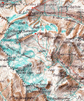 Little St Bernard, Topographic map - 1899, 2D printed shaded relief map with 3D effect of a 1899 topographic map of Little Saint Bernard. Shop our beautiful fine art printed maps on supreme Cotton paper. Vintage maps digitally restored and enhanced with a 3D effect. VizCart from Vizart