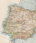1937 Mediterranean Sea restored vintage topographic map reprinted on fine art paper. VizCart from VizArt.