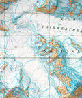 Mt Fairweather (Alaska, USA), Topographic map - 1966, 2D printed shaded relief map with 3D effect of a 1966 topographic map of Mt Fairweather (Alaska, USA). Shop our beautiful fine art printed maps on supreme Cotton paper. Vintage maps digitally restored and enhanced with a 3D effect. VizCart from Vizart