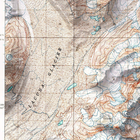 Mt Foraker (Alaska, USA), Topographic map - 1963, 2D printed shaded relief map with 3D effect of a 1963 topographic map of Mt Foraker (Alaska, USA). Shop our beautiful fine art printed maps on supreme Cotton paper. Vintage maps digitally restored and enhanced with a 3D effect. VizCart from Vizart