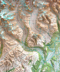 1973 Mount Foraker (Alaska, USA) shaded relief map print with 3D effect fine art wall decor. VizCart from Vizart