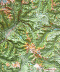 1969 Mount Rainier (Washington, USA) shaded relief map print with 3D effect fine art wall decor. VizCart from Vizart.