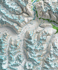 1966 Mount Saint Elias topographic shaded relief map print with 3D effect fine art wall decor. VizCart from Vizart