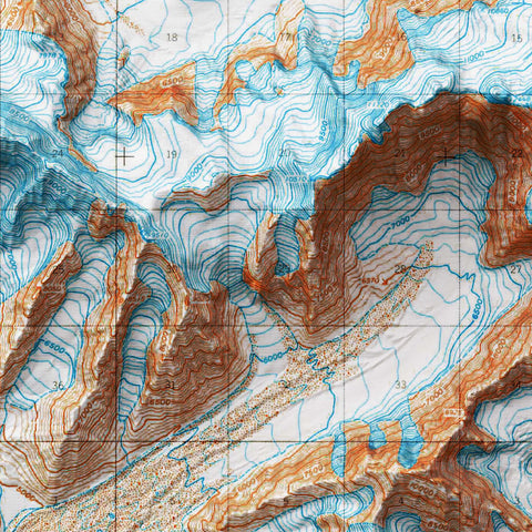 Mt University Peak (Alaska, USA), Topographic map - 1966, 2D printed shaded relief map with 3D effect of a 1966 topographic map of Mt University Peak (Alaska, USA). Shop our beautiful fine art printed maps on supreme Cotton paper. Vintage maps digitally restored and enhanced with a 3D effect. VizCart from Vizart